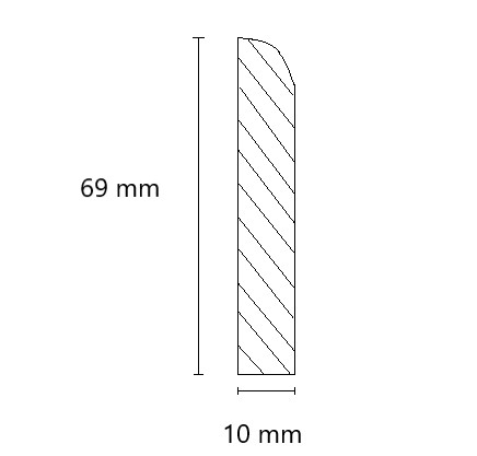 lokāma līste 10*69 mm