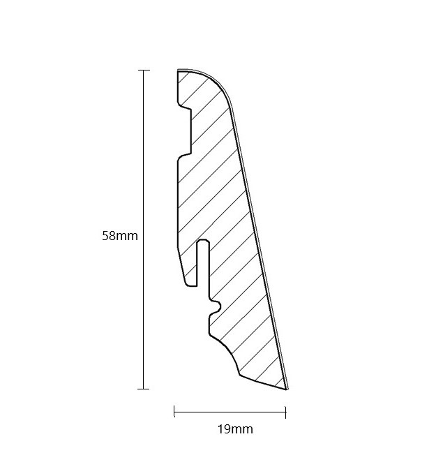 Grīdlīstes HARO Oak Emilia Velvet Grey 19*58*2200mm - Attēls 2