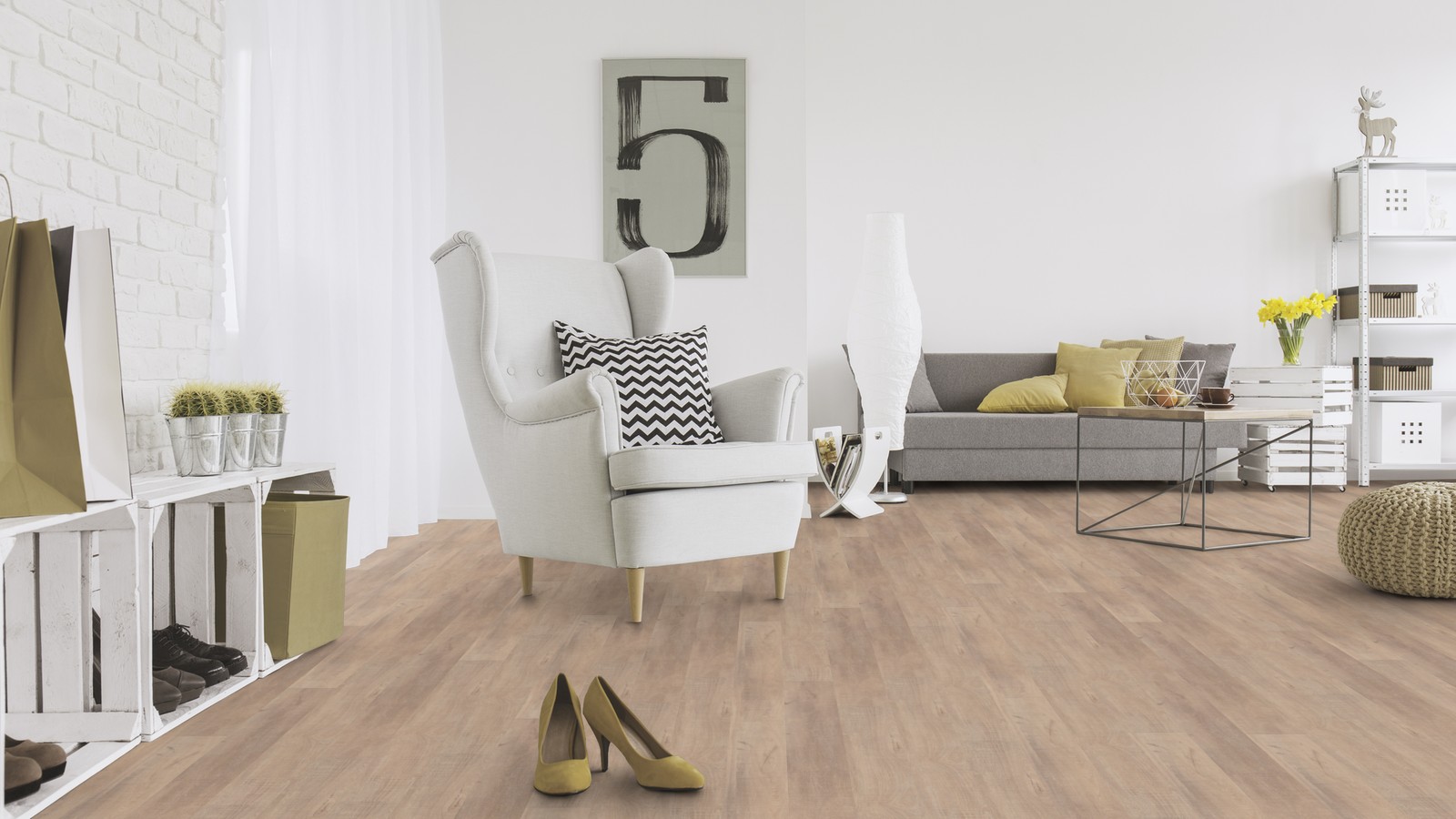 Vinila grīda Wicanders Hydrocork Sawn Bisque Oak B5P3001